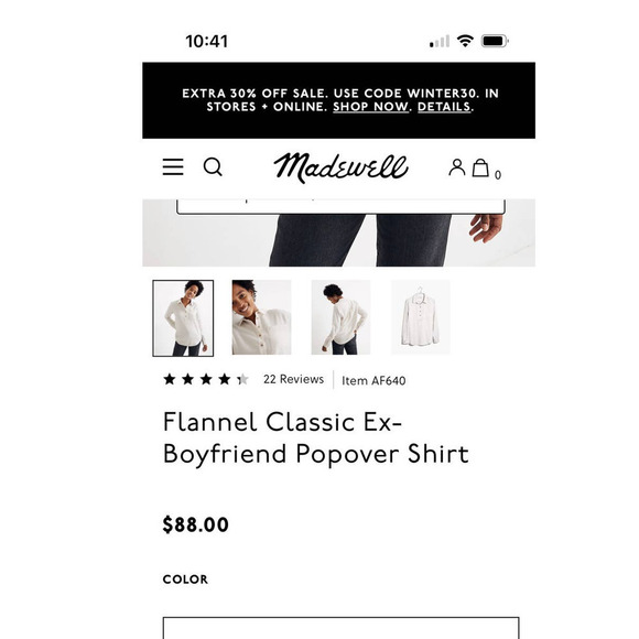 Madewell Flannel Classic EX-Boyfriend Popover Shirt - Picture 14 of 14